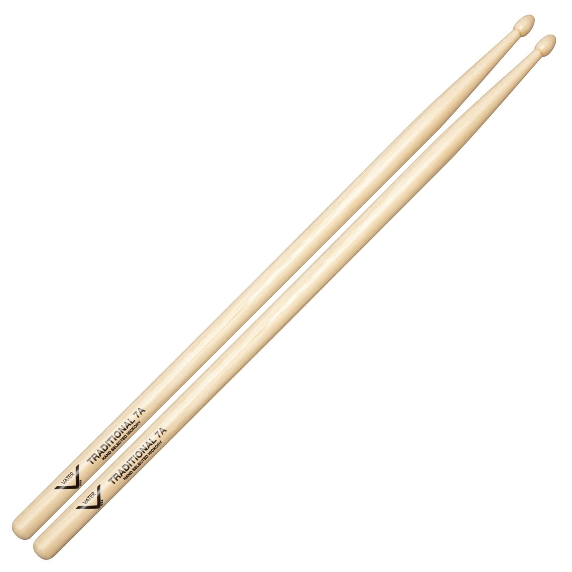 Vater Traditional 7A Hickory Wood Tip Drumsticks Pair