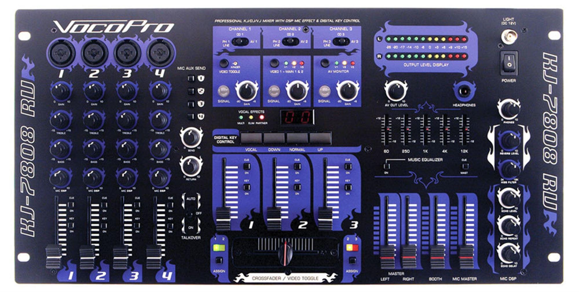 VocoPro KJ7808RV Karaoke Video and DJ Mixer