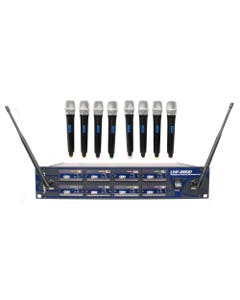 VocoPro UHF8800 Pack 8 Channel Wireless System w/Bag Frequency Set 10