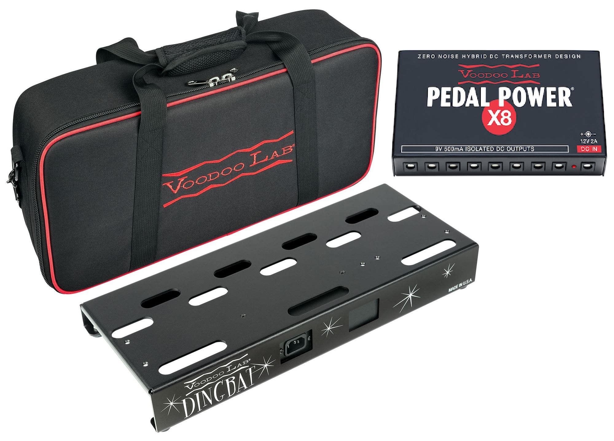Voodoo Lab Dingbat Small Pedalboard with Pedal Power X8