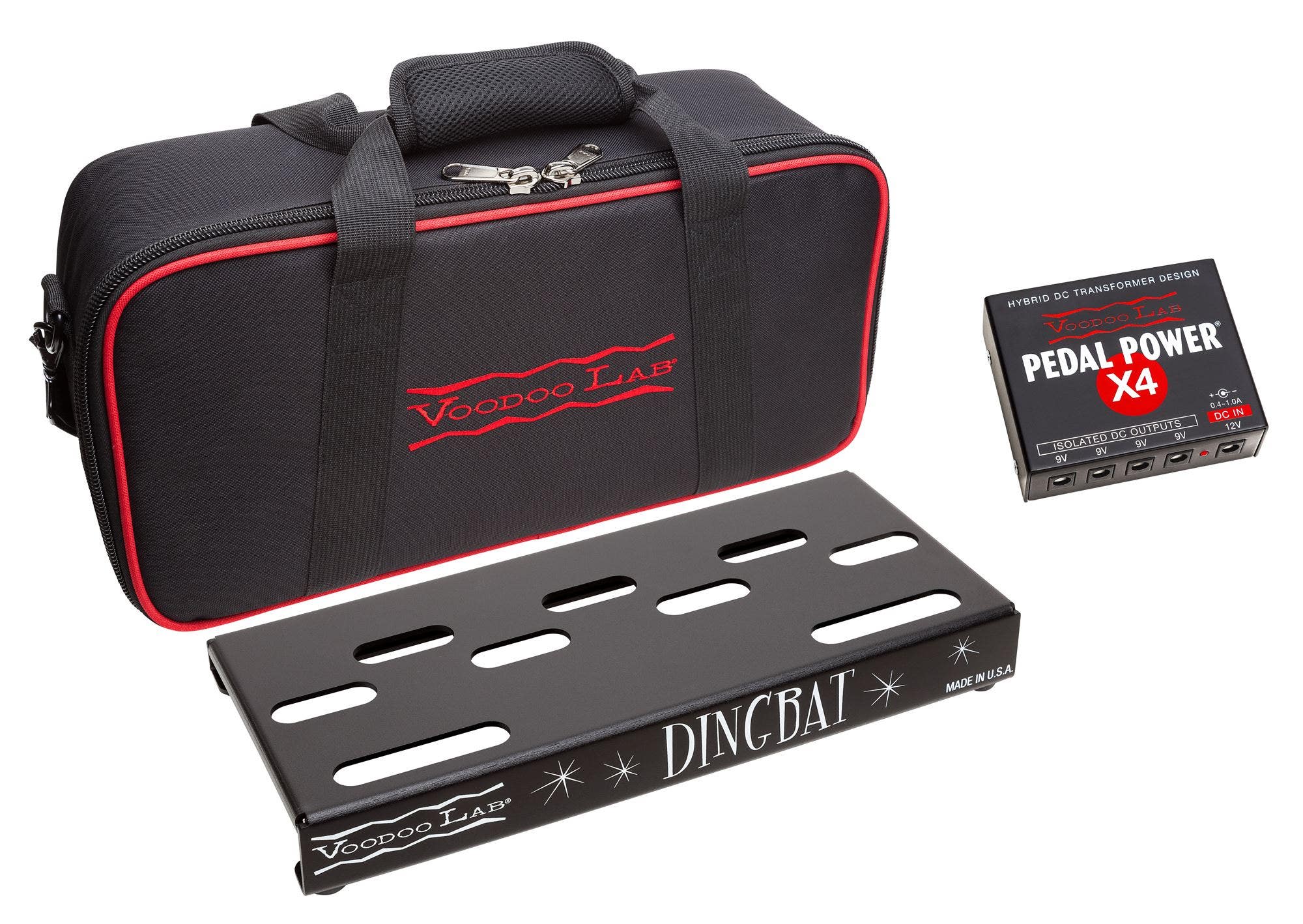 Voodoo Lab Dingbat Tiny Pedalboard with Pedal Power X4 and Gigbag