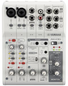 Yamaha AG06MK2 6-Channel Streaming Mixer in White