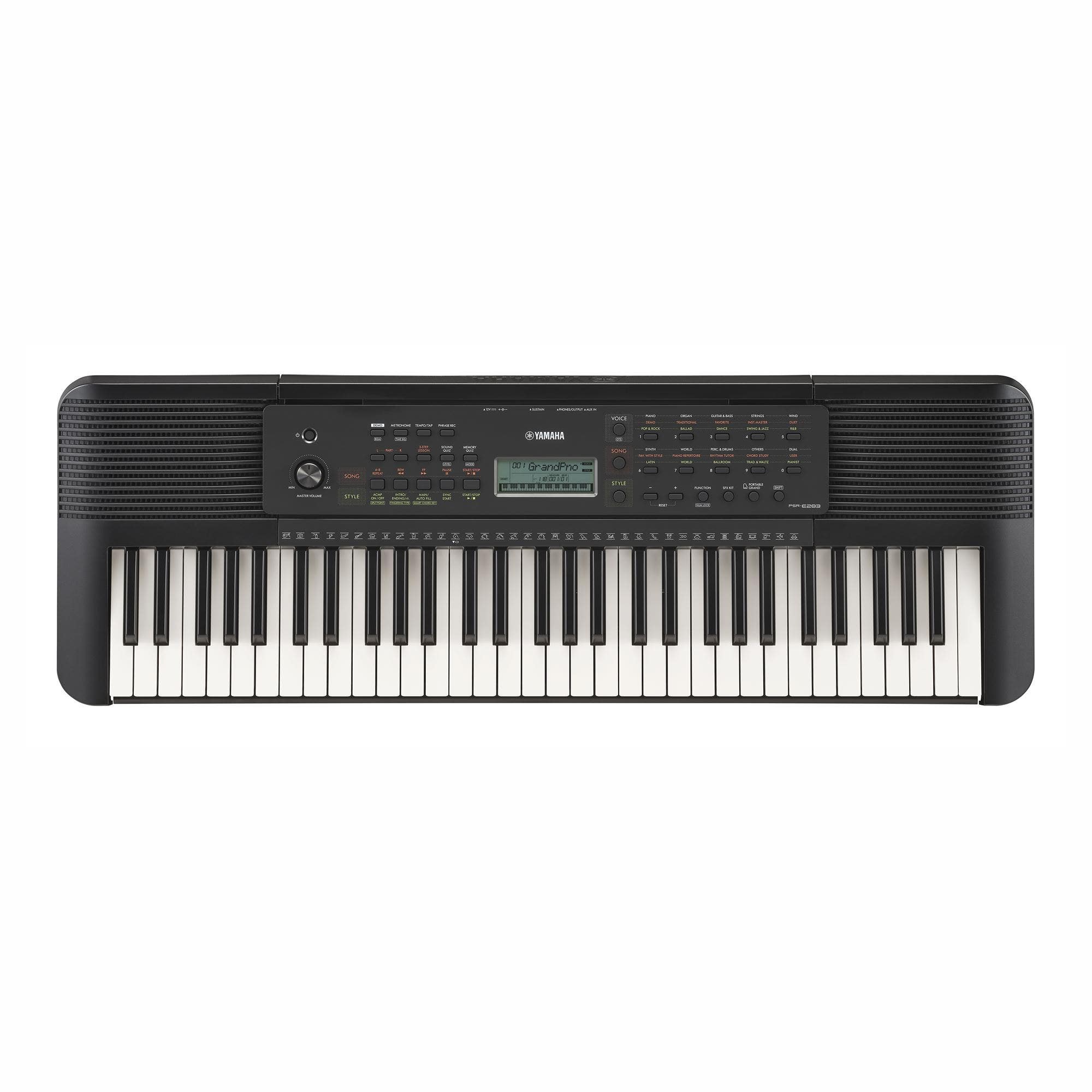 Yamaha PSRE283 61 Key Portable Keyboard with Power Supply