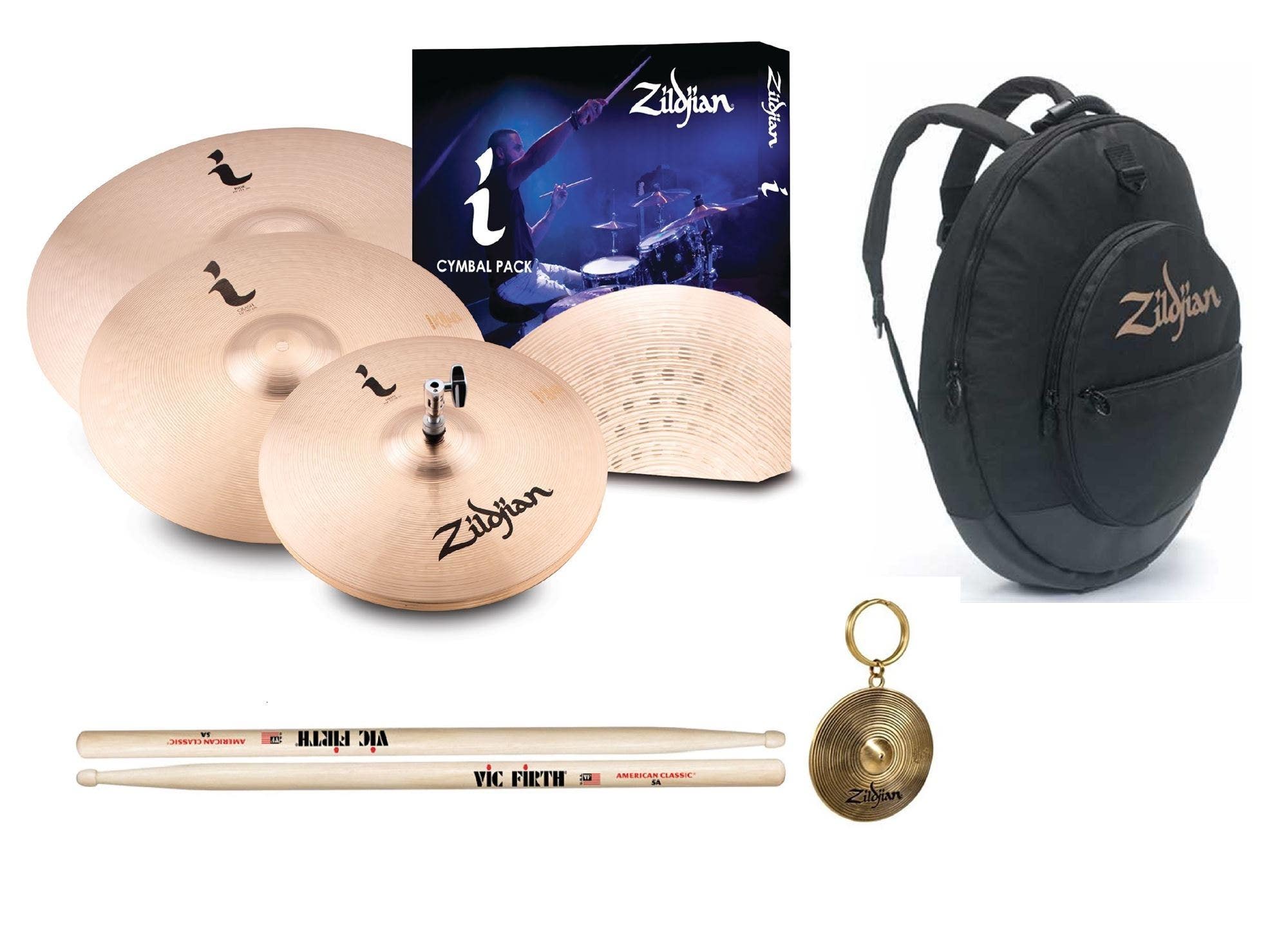 Zildjian I Series Standard Gig Pack 14 Hi Hats 16 Crash 20 Ride