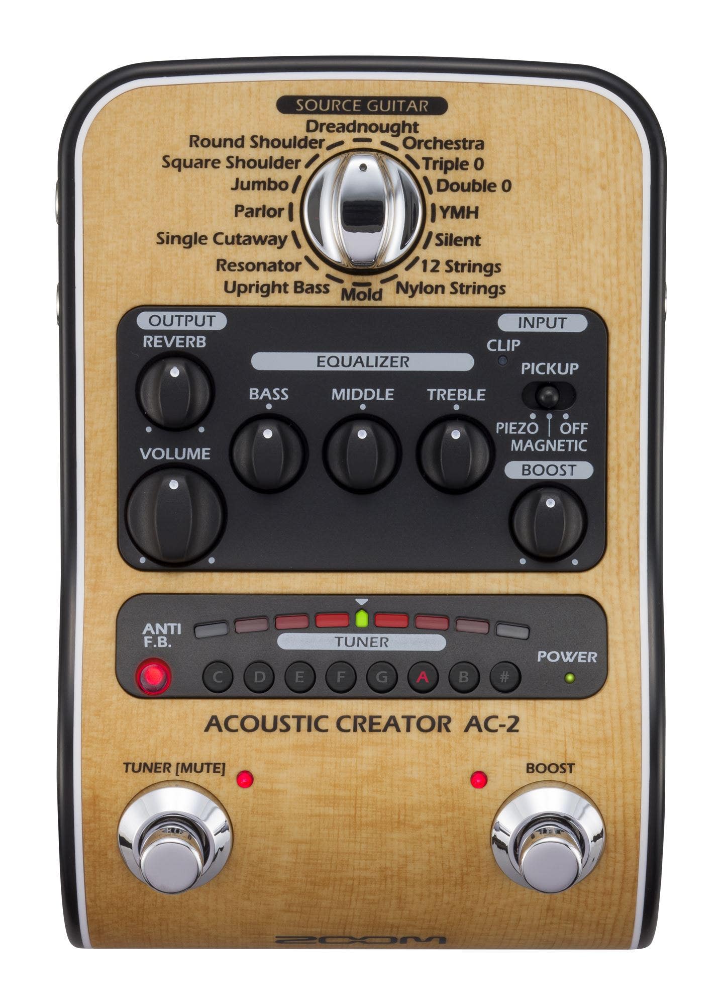 Zoom AC-2 Acoustic Creator Pedal With Sound Modeling And DI Box