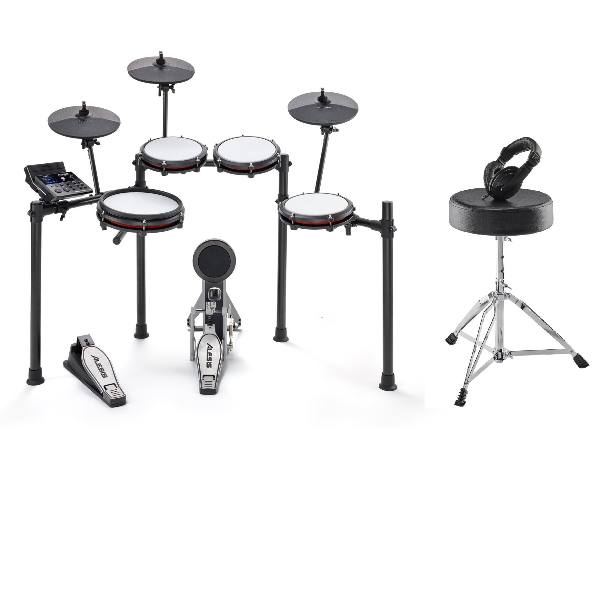 Alesis Nitro Max 8 Piece Mesh Bluetooth Electronic Drum Kit with Essentials Pak