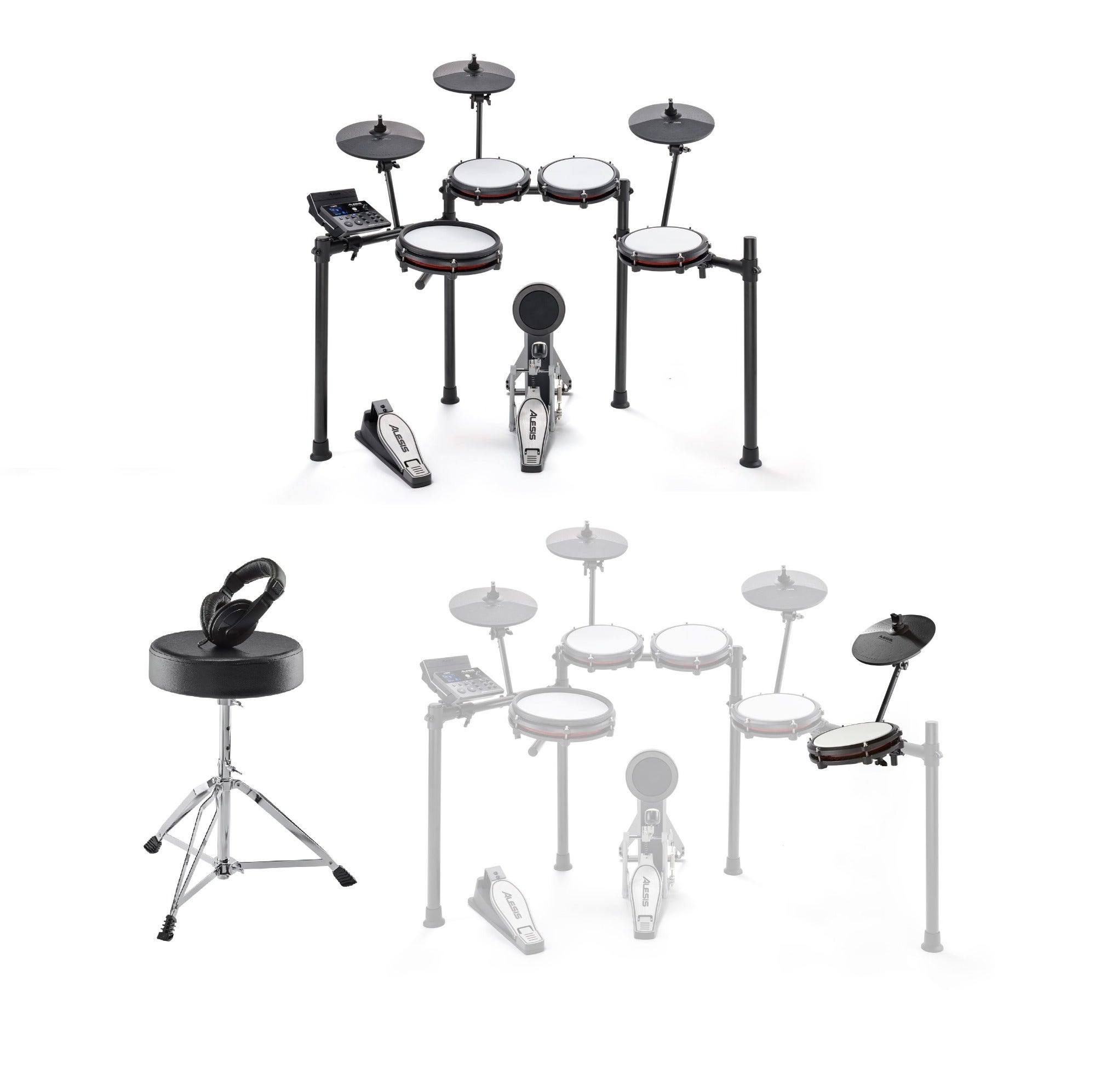 Alesis Nitro Max 8 Piece Mesh Bluetooth Electronic Drum Kit with Essential Package
