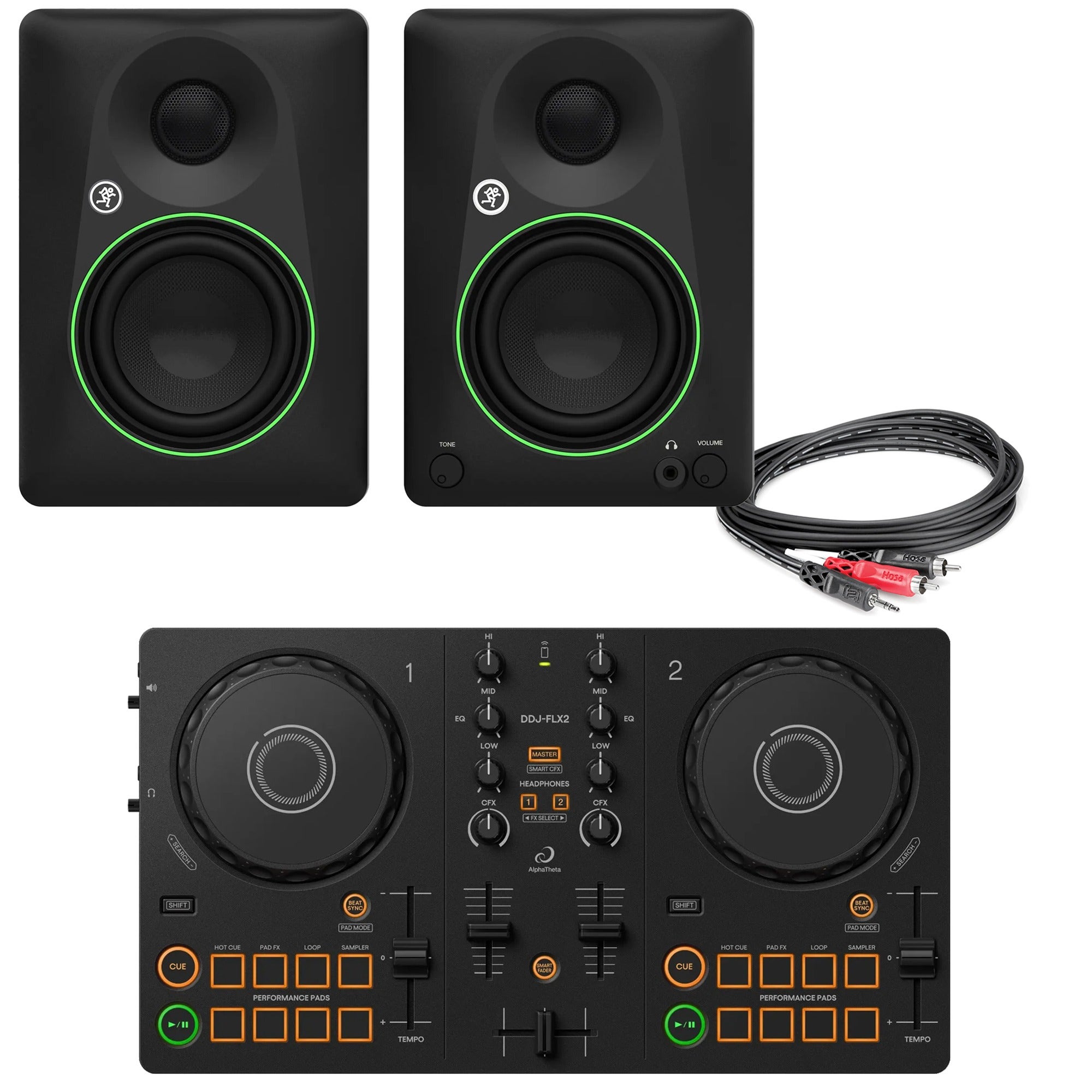 AlphaTheta DDJ FLX2 DJ Controller with Studio Monitors
