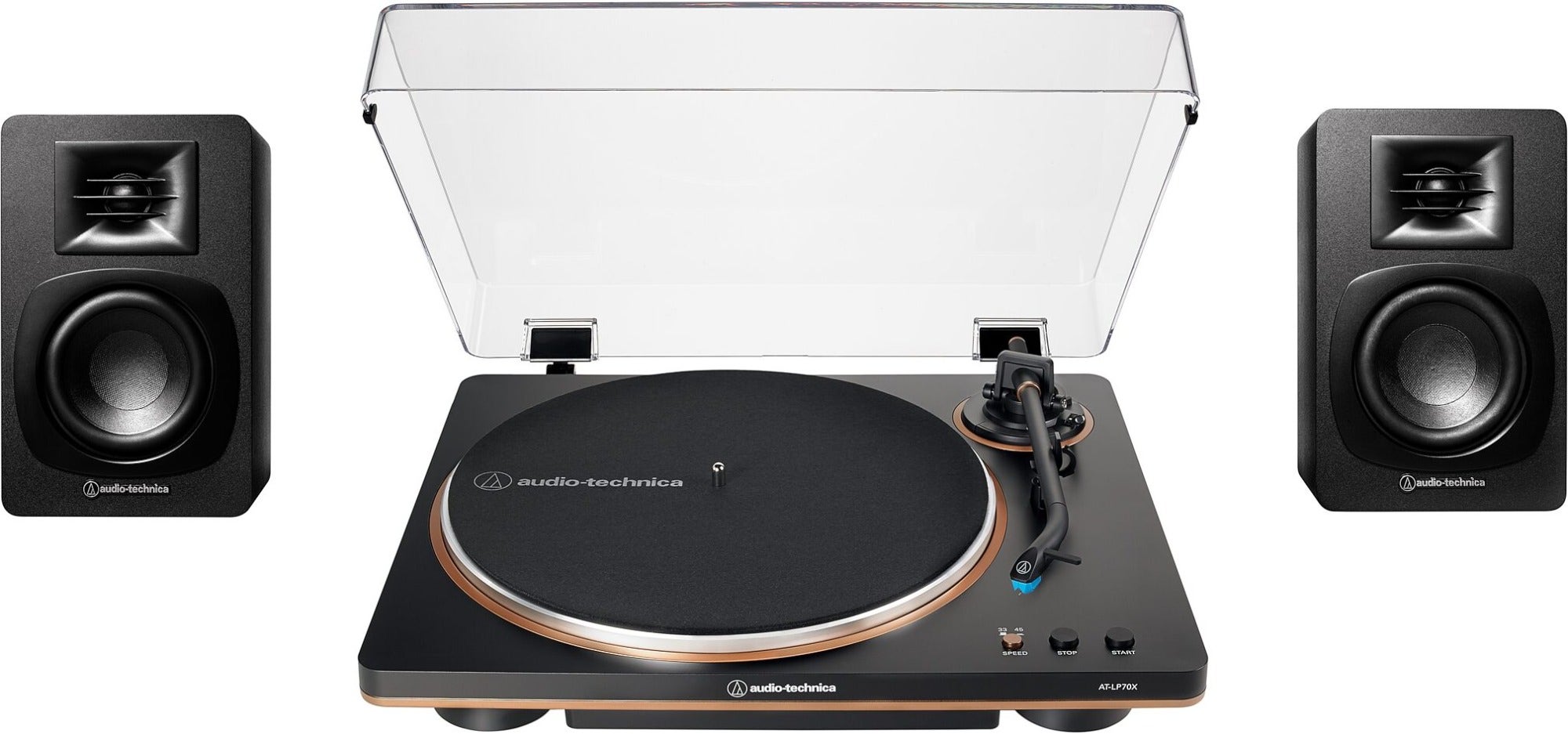 Audio-Technica AT-LP70X Fully-Automatic Belt-Drive Turntable Bronze with AT-SP3X