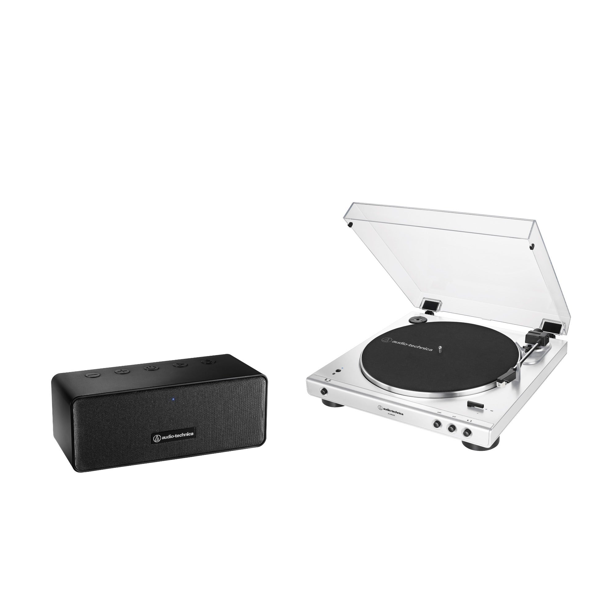 Audio Technica AT-LP60X Bluetooth Fully Automatic Wireless Turntable Bundle White White