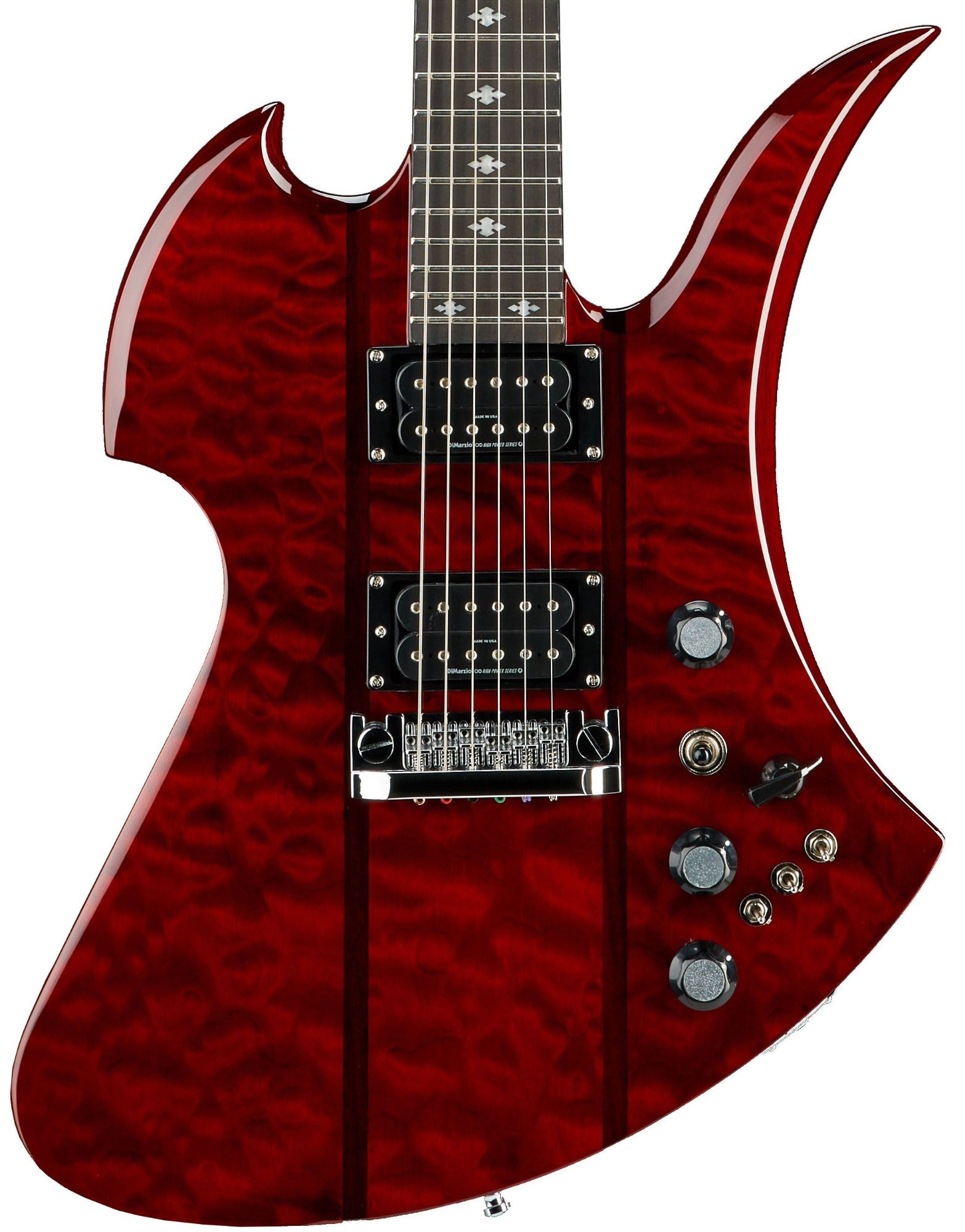 B.C. Rich Mockingbird Legacy STQ Hardtail Guitar Trans Red
