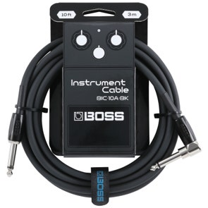 Boss BIC-10A-BK Instrument Cable Black 10 Feet Straight Angle
