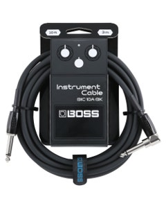Boss BIC-10A-BK Instrument Cable Black 10 Feet Straight Angle