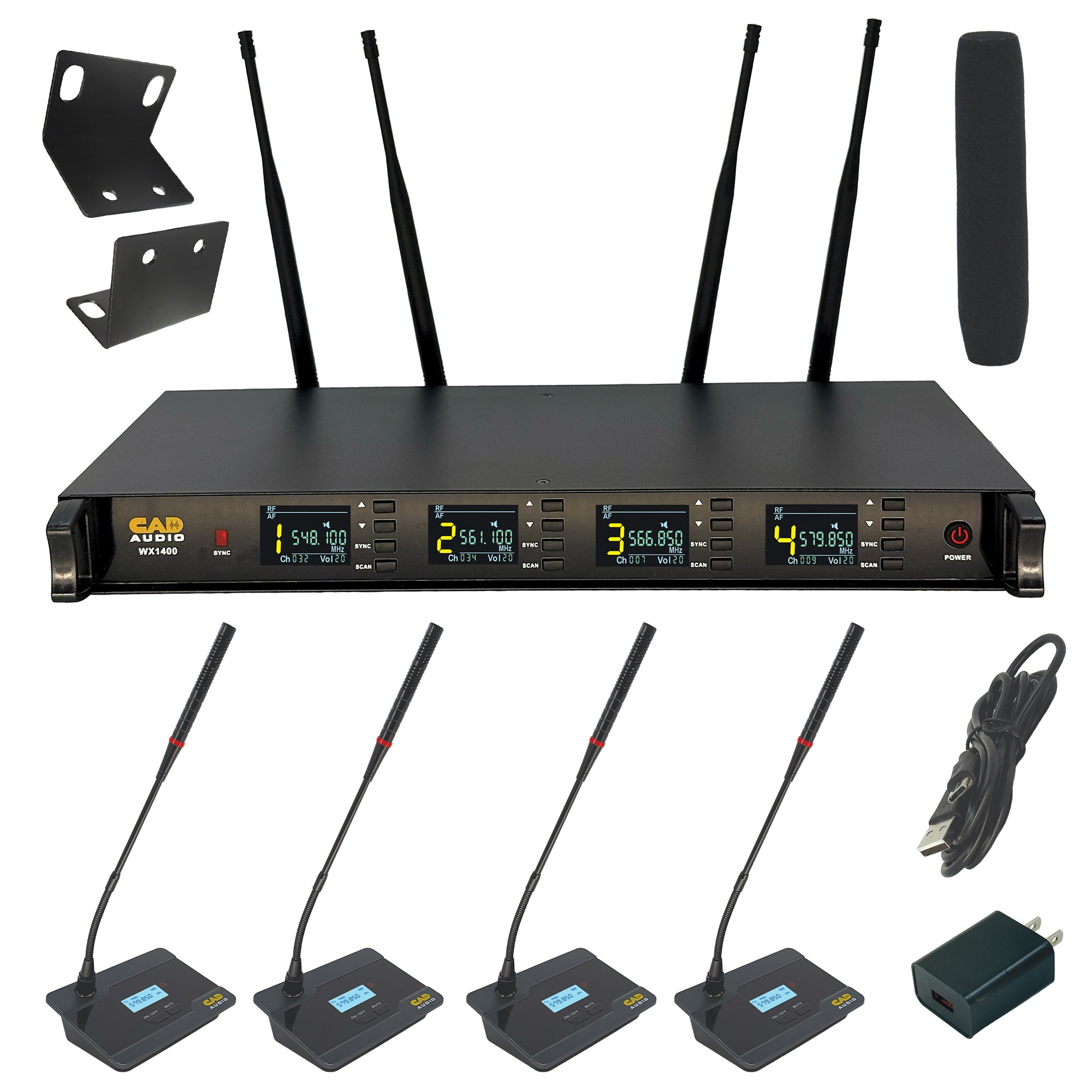 CAD Audio WX1400GN Four-Channel Wireless Goosneck Microphone