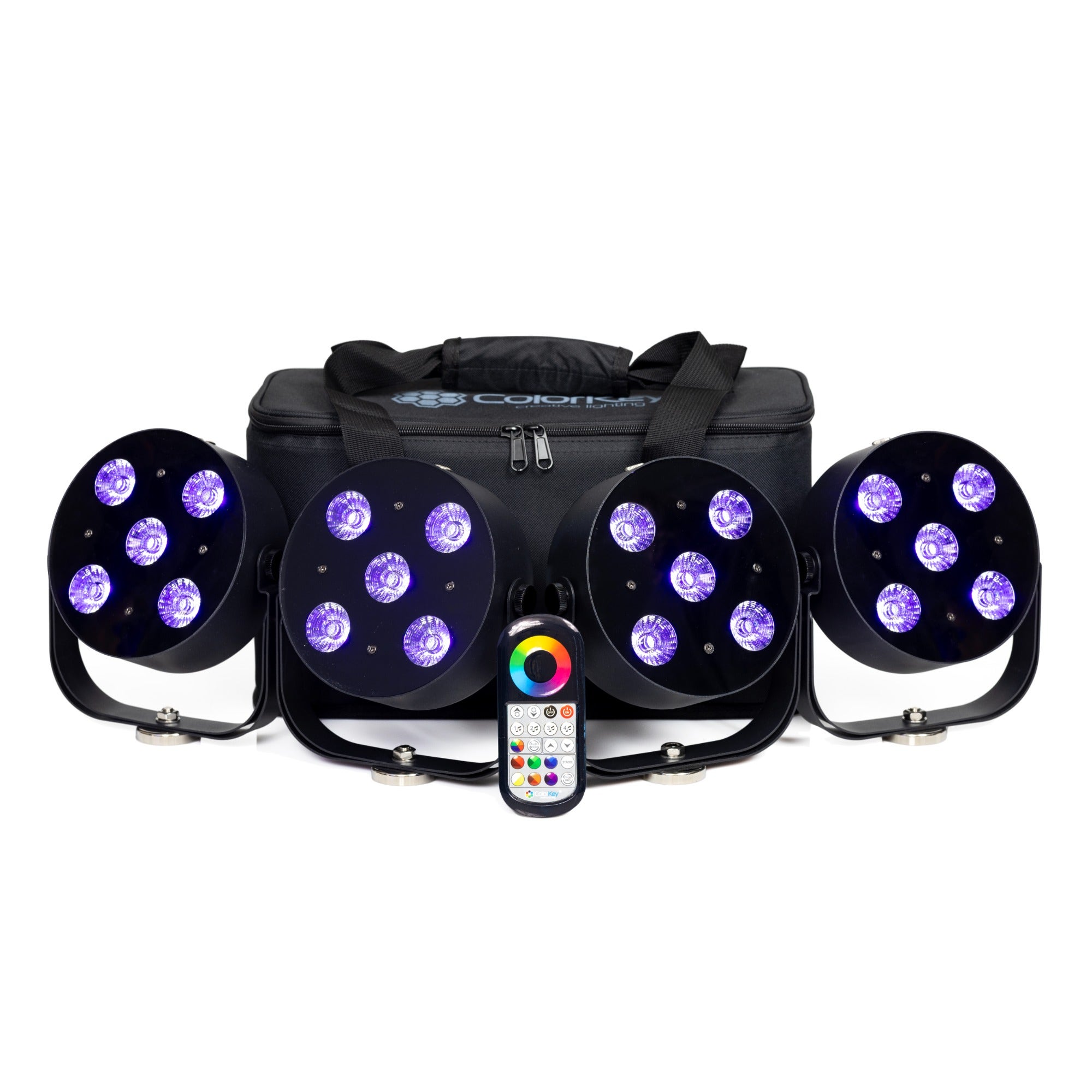 ColorKey MobilePar HEX 5 Stage Light 4 Pack w/Case
