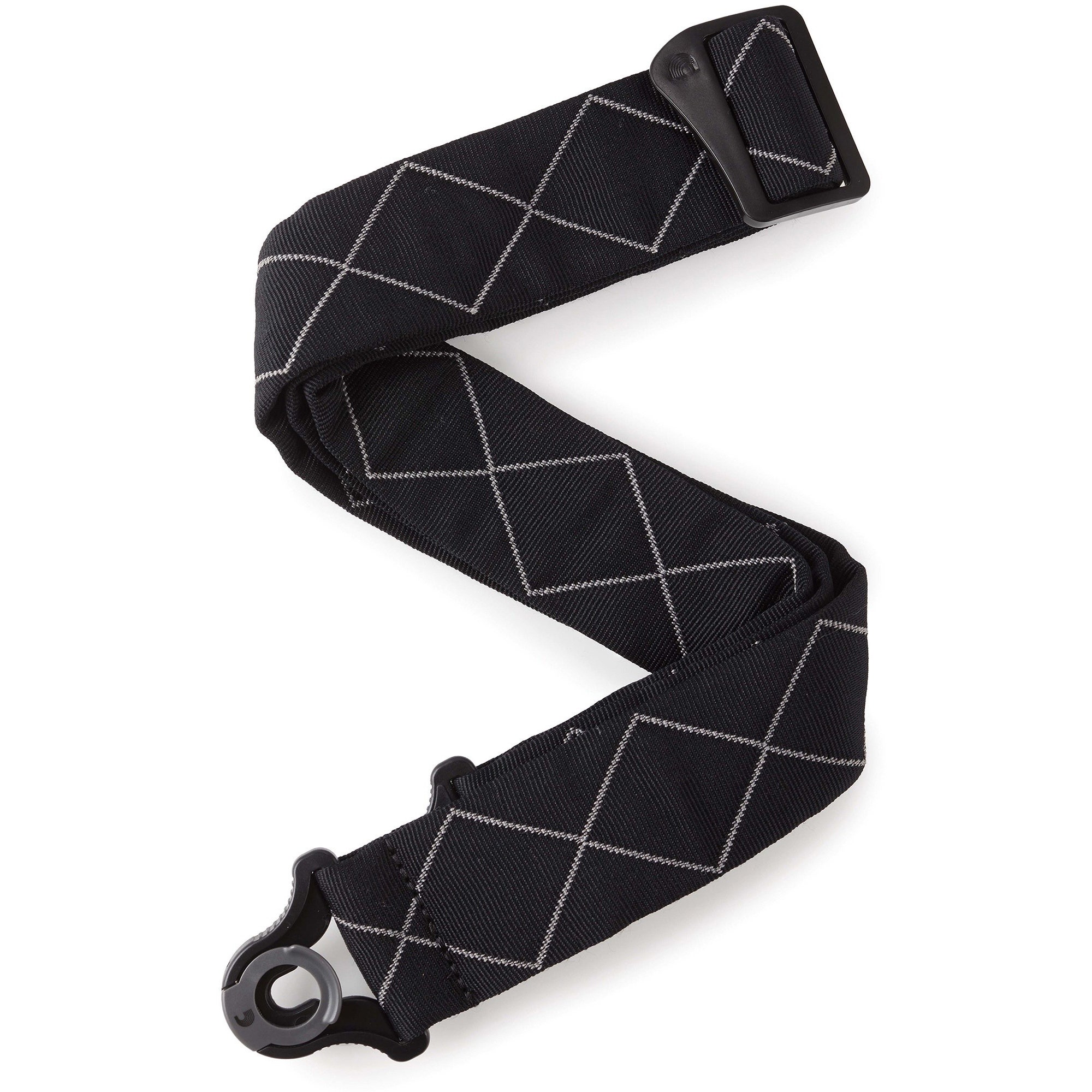 D'Addario 50BAL02 Auto Lock Guitar Strap Black Padded Diamonds