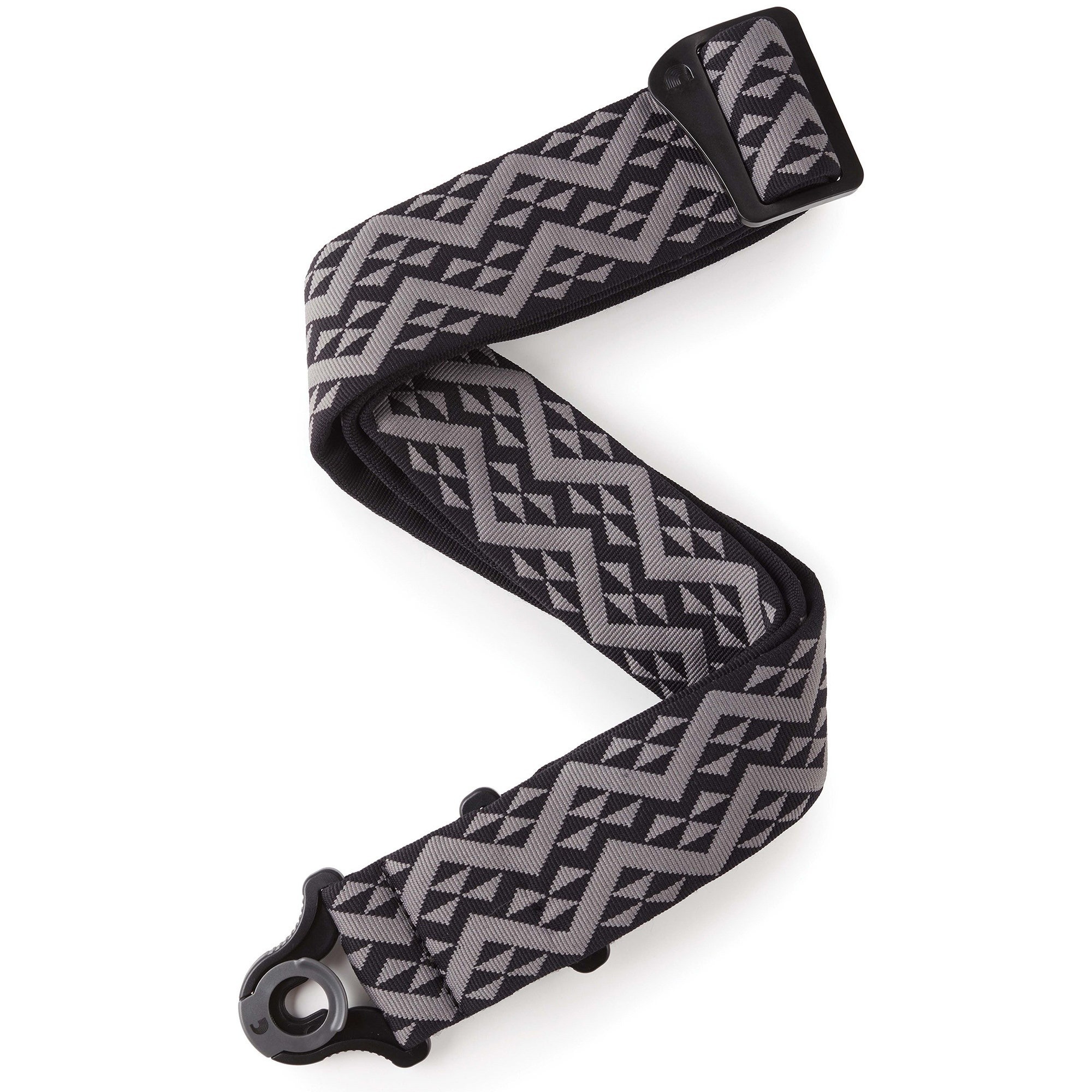 D'Addario 50BAL03 Auto Lock Guitar Strap Black Padded Geometric