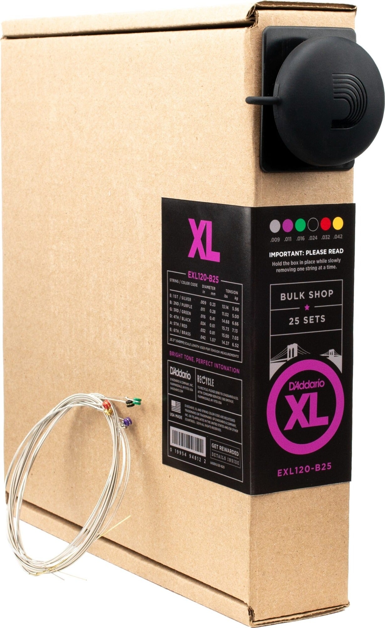 D'Addario EXL120 XL Nickel Wound Electric Guitar Strings 9-42 25 Pak