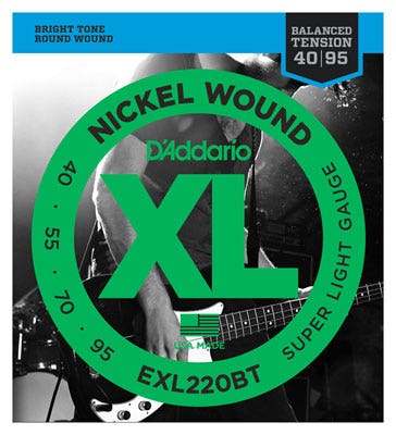 D'Addario EXL220BT XL Balanced Tension Nickel Wound Bass Strings 40-95