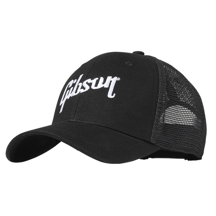 Gibson Black Trucker Snapback Cap