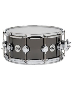 DW 6.5x14 Black Nickel Over Brass Chrome Hardware Snare Drum