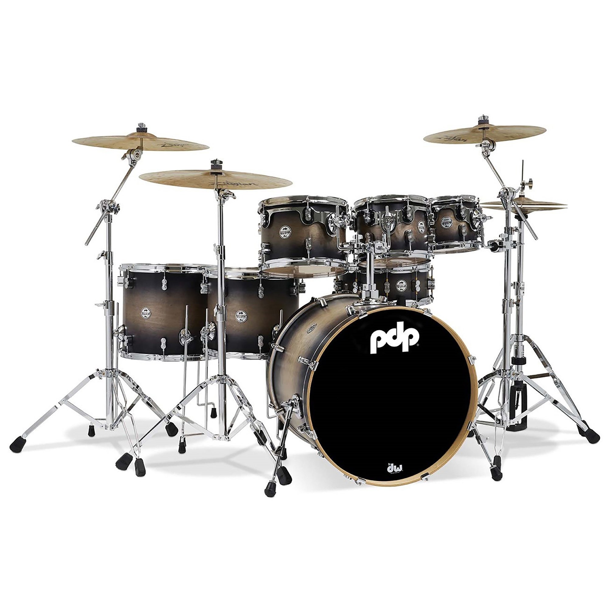 Pacific PDP Concept Maple 7-Piece Shell Kit Satin Charcoal Burst
