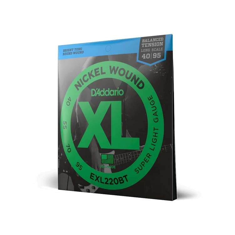 D'Addario EXL220BT XL Balanced Tension Nickel Wound Bass Strings 40-95