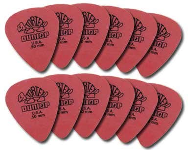 Dunlop 4181 Tortex Standard Guitar Picks .50mm 12 Pack Red