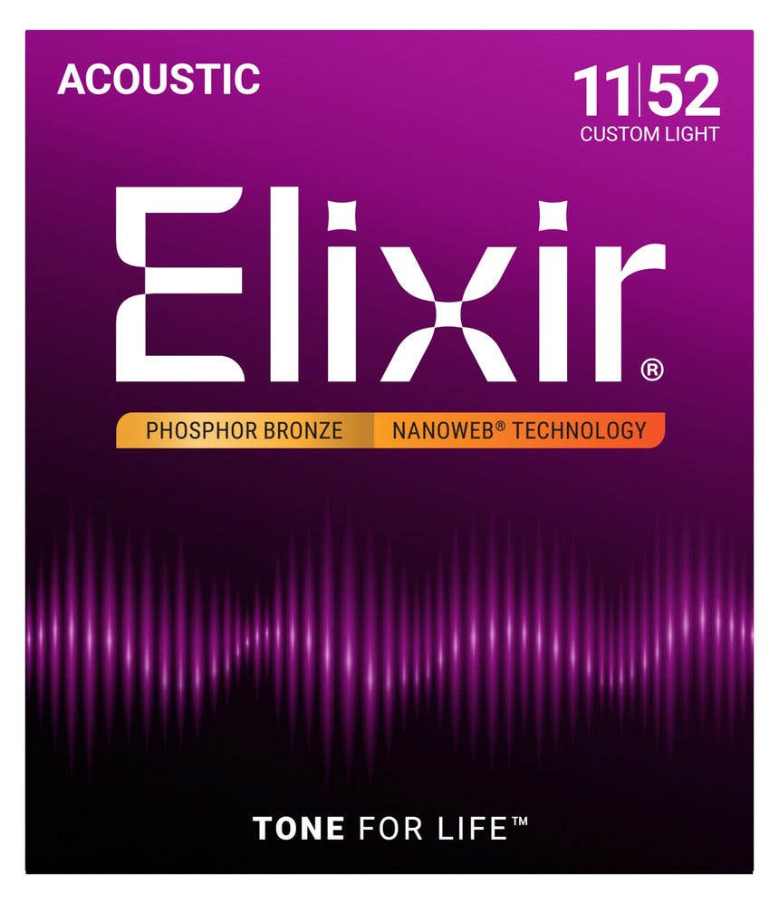 Elixir 16102 NanoWeb Phosphor Bronze Acoustic Guitar Strings