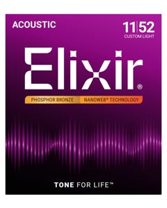 Elixir 16102 NanoWeb Phosphor Bronze Acoustic Guitar Strings