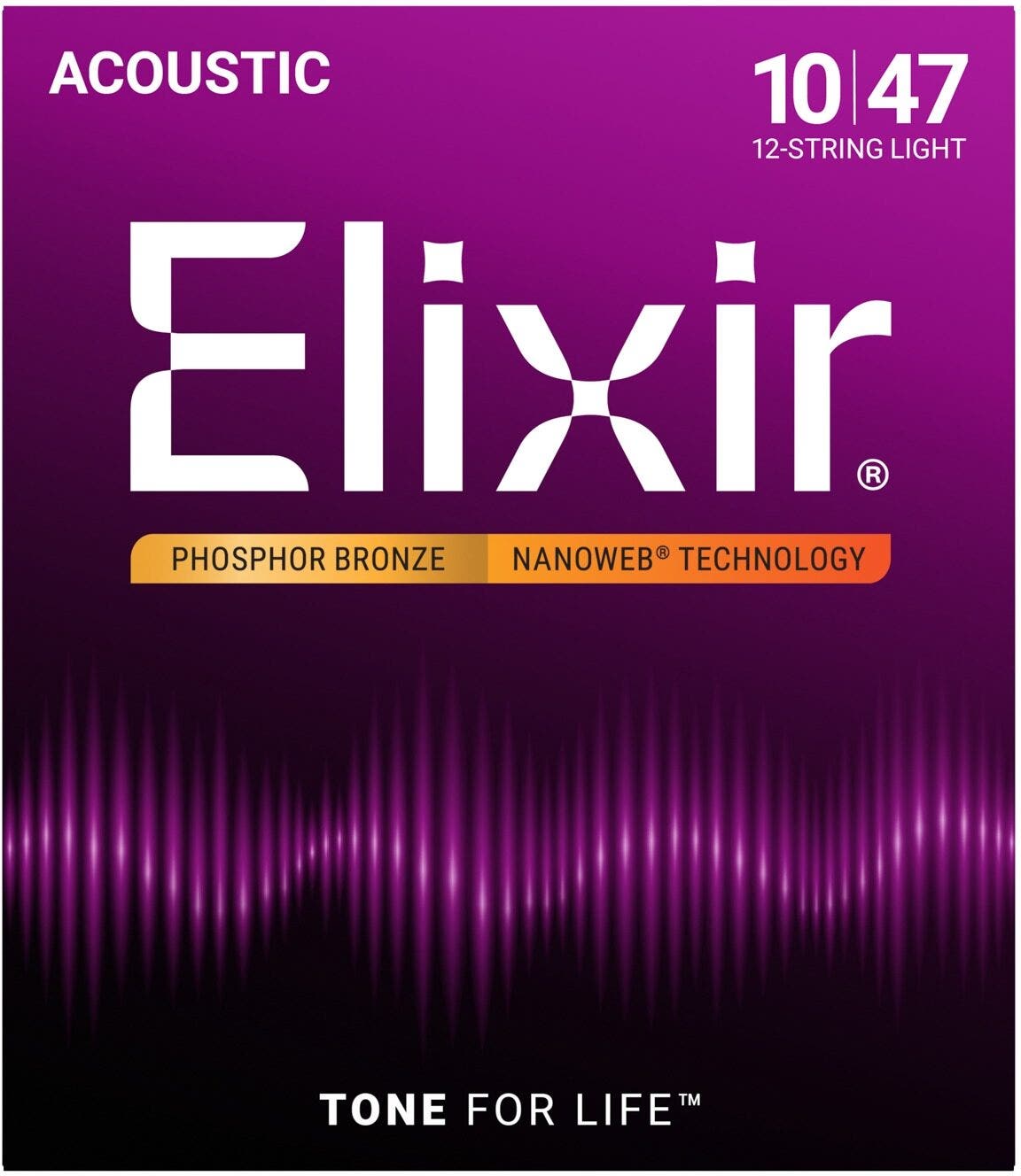 Elixir 16152 NanoWeb Phosphor Bronze Acoustic Guitar Strings 12 String