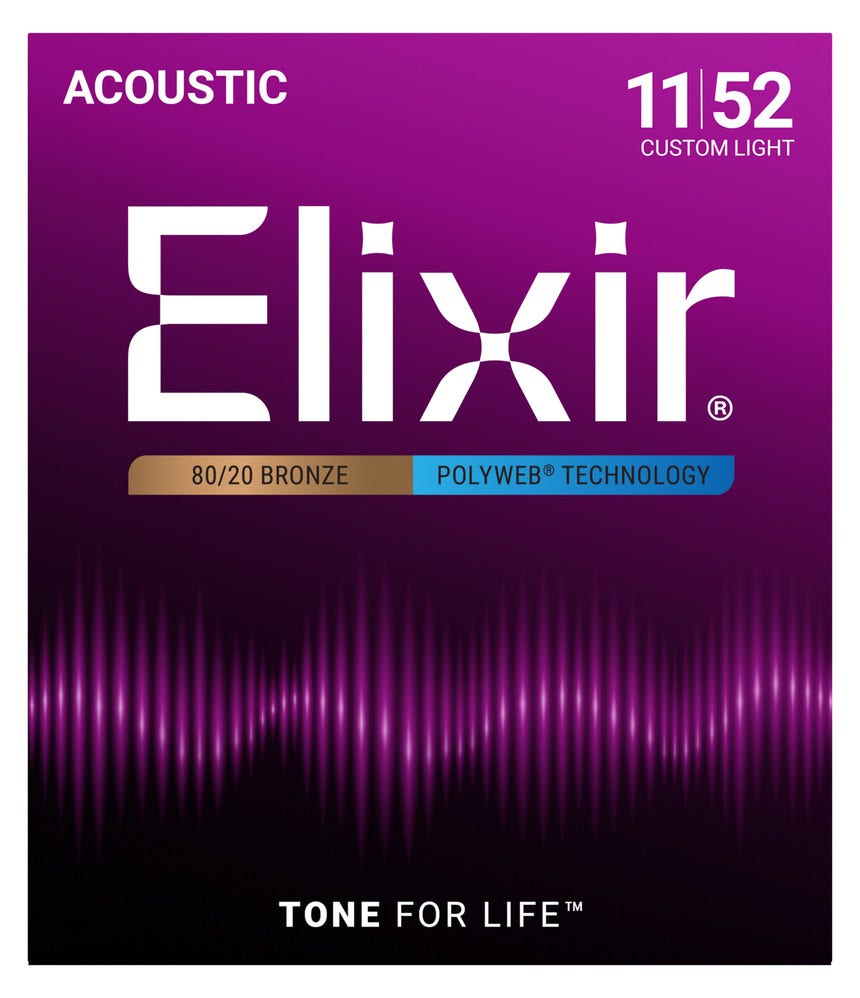 Elixir 11050 PolyWeb 80/20 Bronze Acoustic Guitar Strings