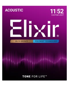 Elixir 11050 PolyWeb 80/20 Bronze Acoustic Guitar Strings