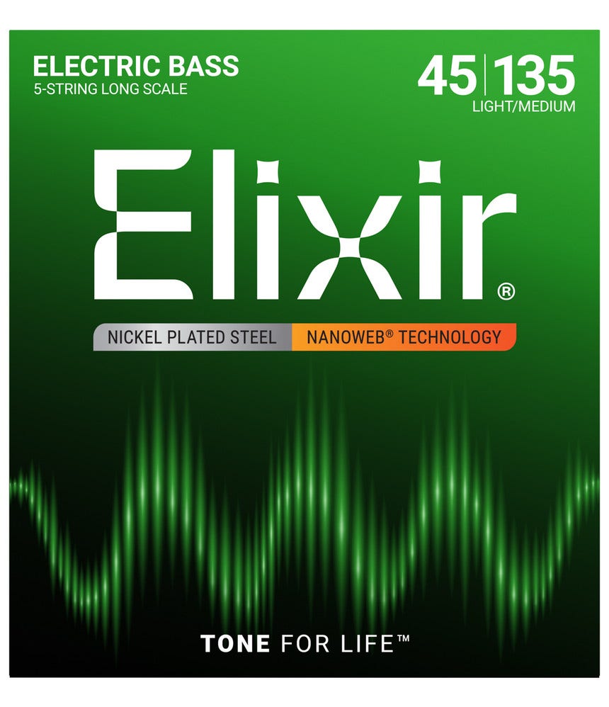 Elixir 14207 Nanoweb 5-String Electric  Bass Guitar String Set