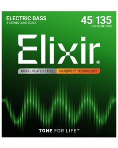Elixir 14207 Nanoweb 5-String Electric Bass Guitar String Set