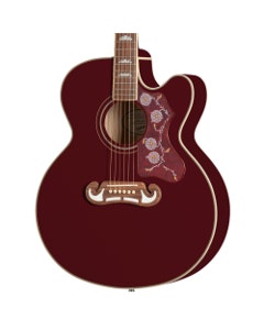Epiphone Exclusive J-200 Studio EC Acoustic Electric Guitar with Bag Wine Red