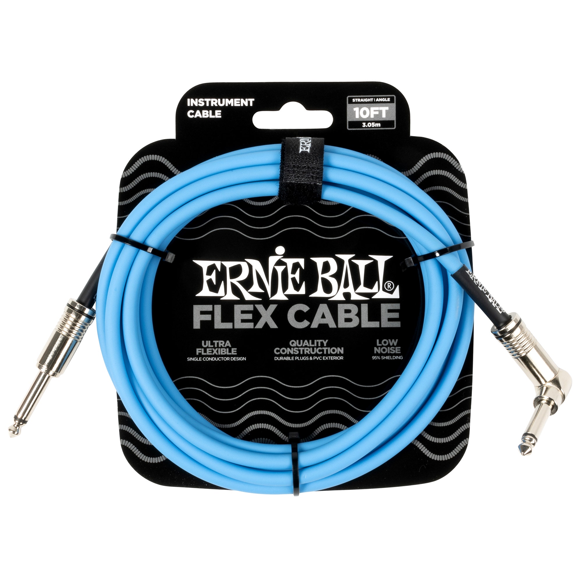 Ernie Ball Flex Instrument Cable Straight to Angle 10 Feet