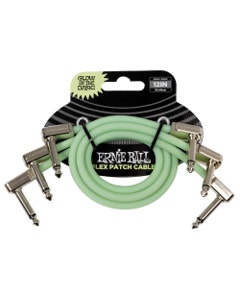 Ernie Ball P06476 Glow-In-The-Dark Flex Patch Cable 12 Inch 3 Pak