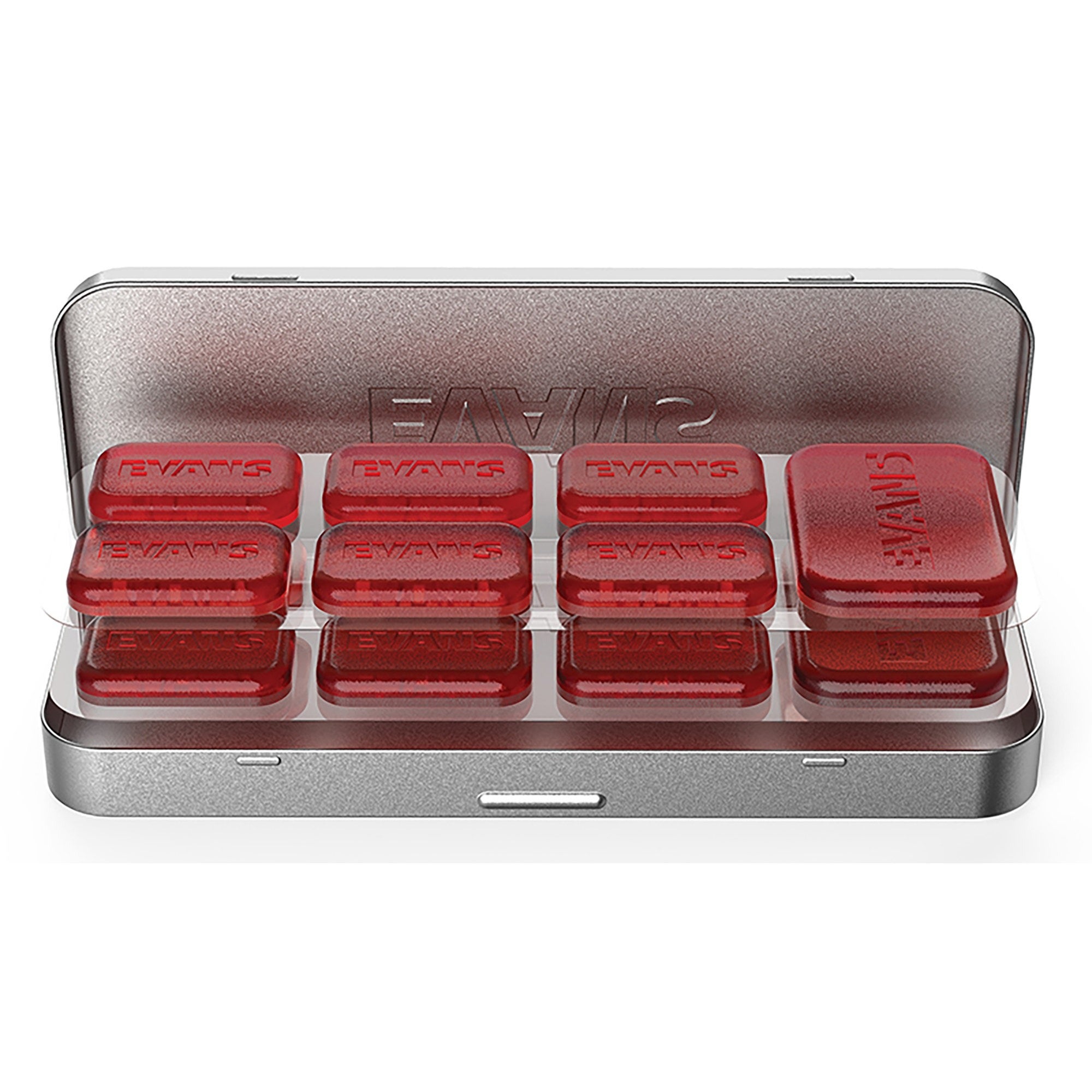 Evans EQ Mini Pods Red Drum Damper Gels 12 Pak with Case