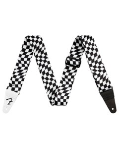 Fender 2 Inch Polypro Guitar Strap Wavy Checkerboard Black White