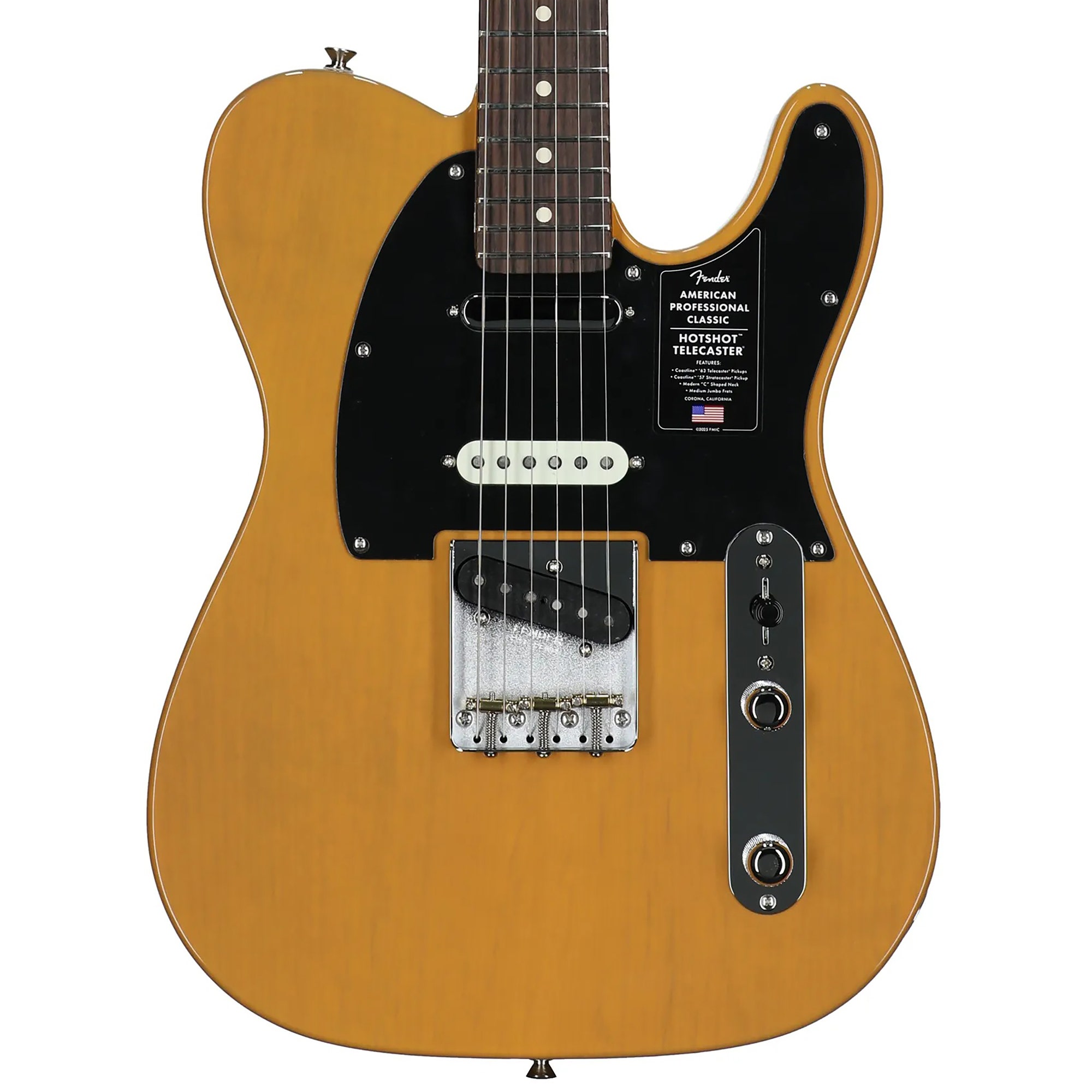 Fender American Professional Classic Hotshot Telecaster Rosewood Guitar with Bag Butterscotch Blonde