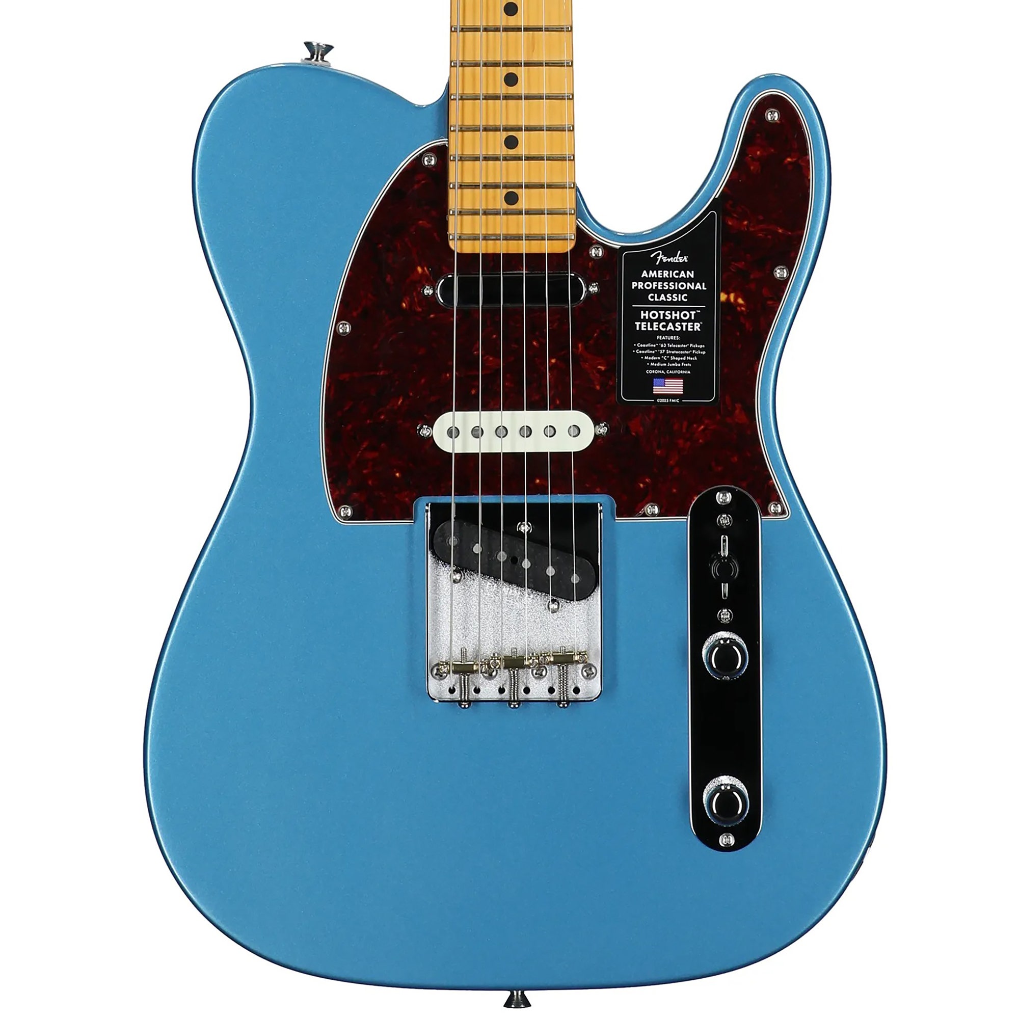 Fender American Professional Classic Hotshot Telecaster Maple Guitar with Bag Lake Placid Blue