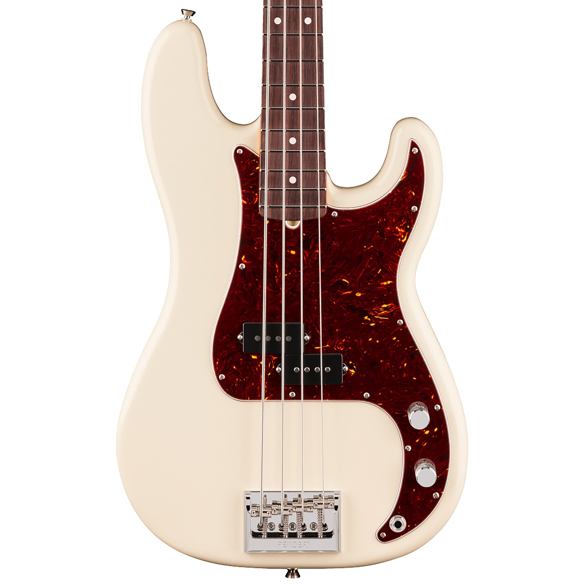 Fender American Professional Precision Bass Rosewood Bass with Case Olympic White