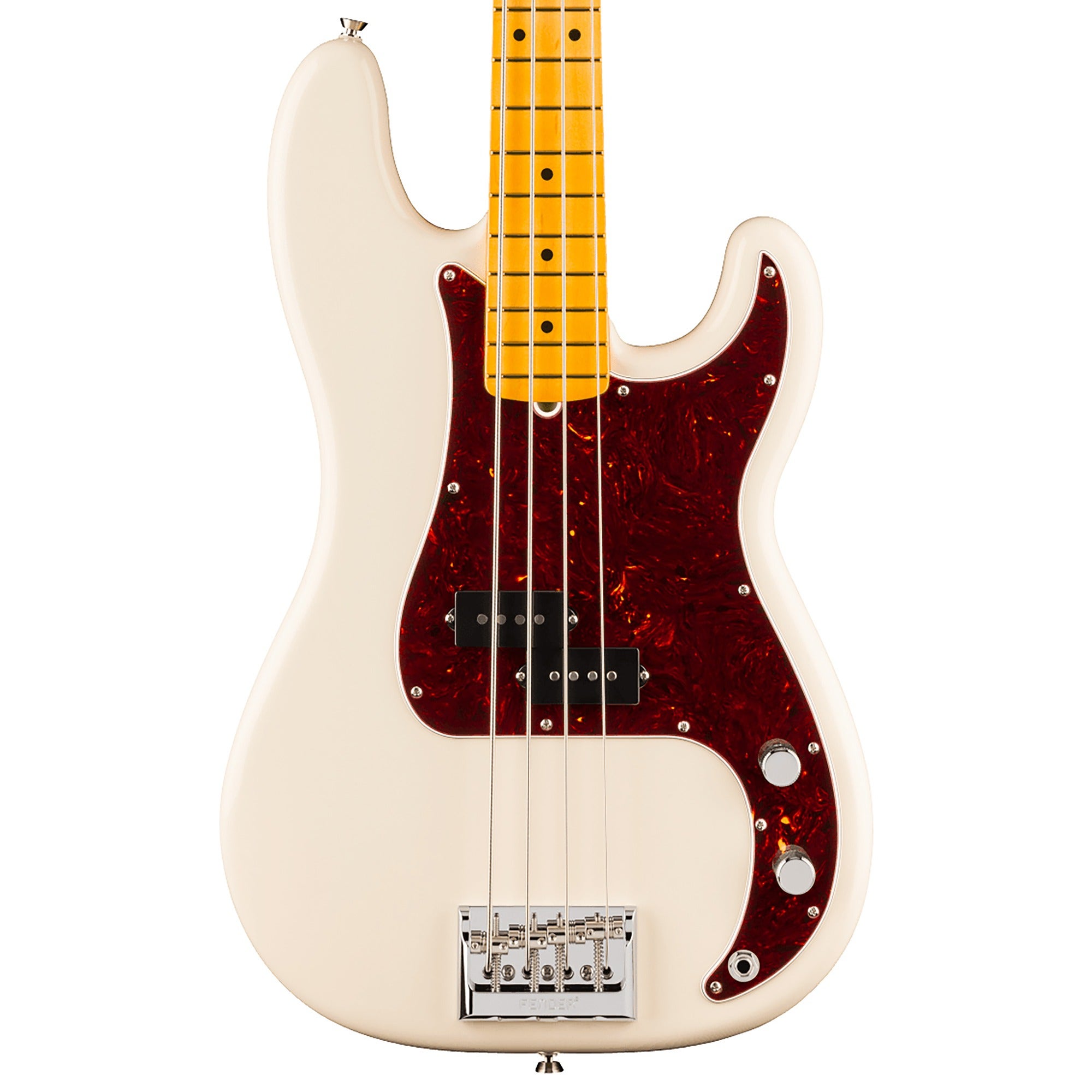 Fender American Professional Precision Bass Maple Guitar with Case Olympic White