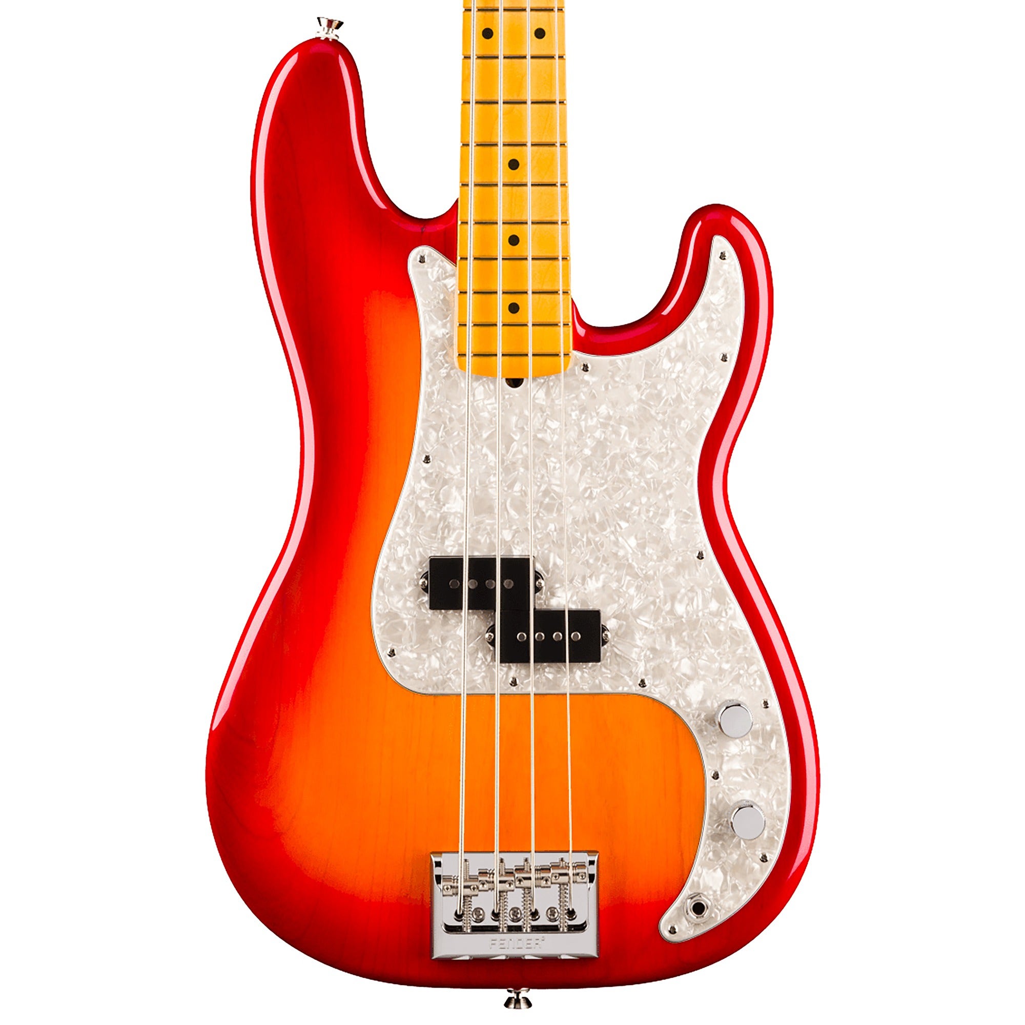 Fender American Professional Precision Bass Maple Guitar with Case Aged Cherry Burst