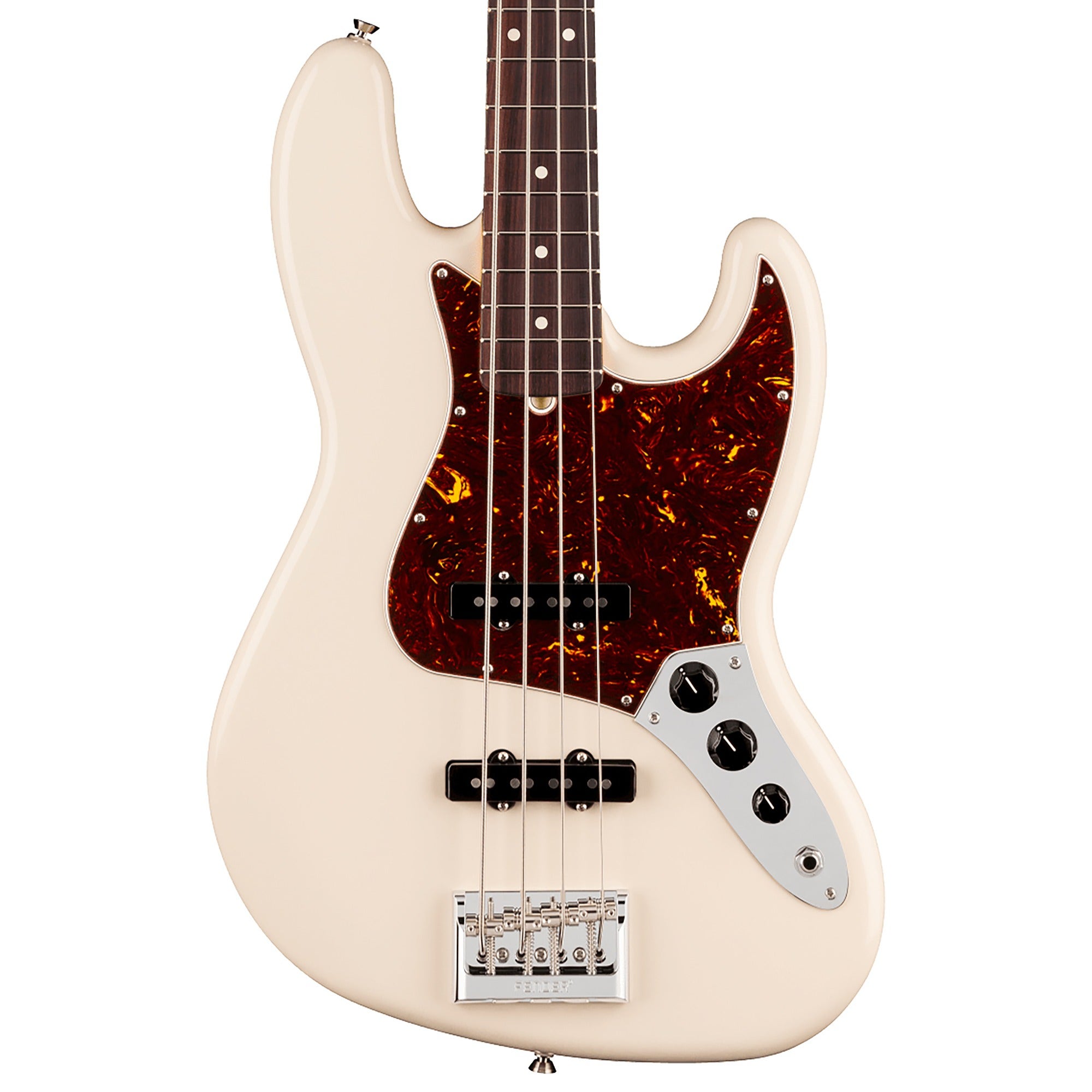 Fender American Professional Jazz Bass Rosewood Guitar with Case Olympic White