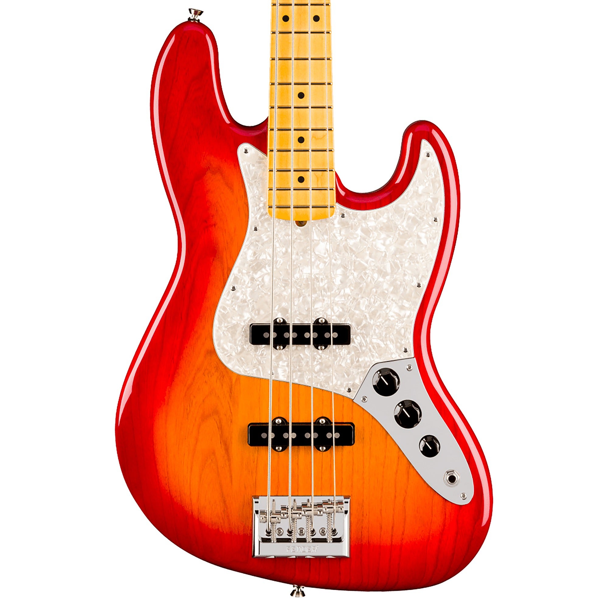 Fender American Professional Jazz Bass Maple Guitar with Case Aged Cherry Burst