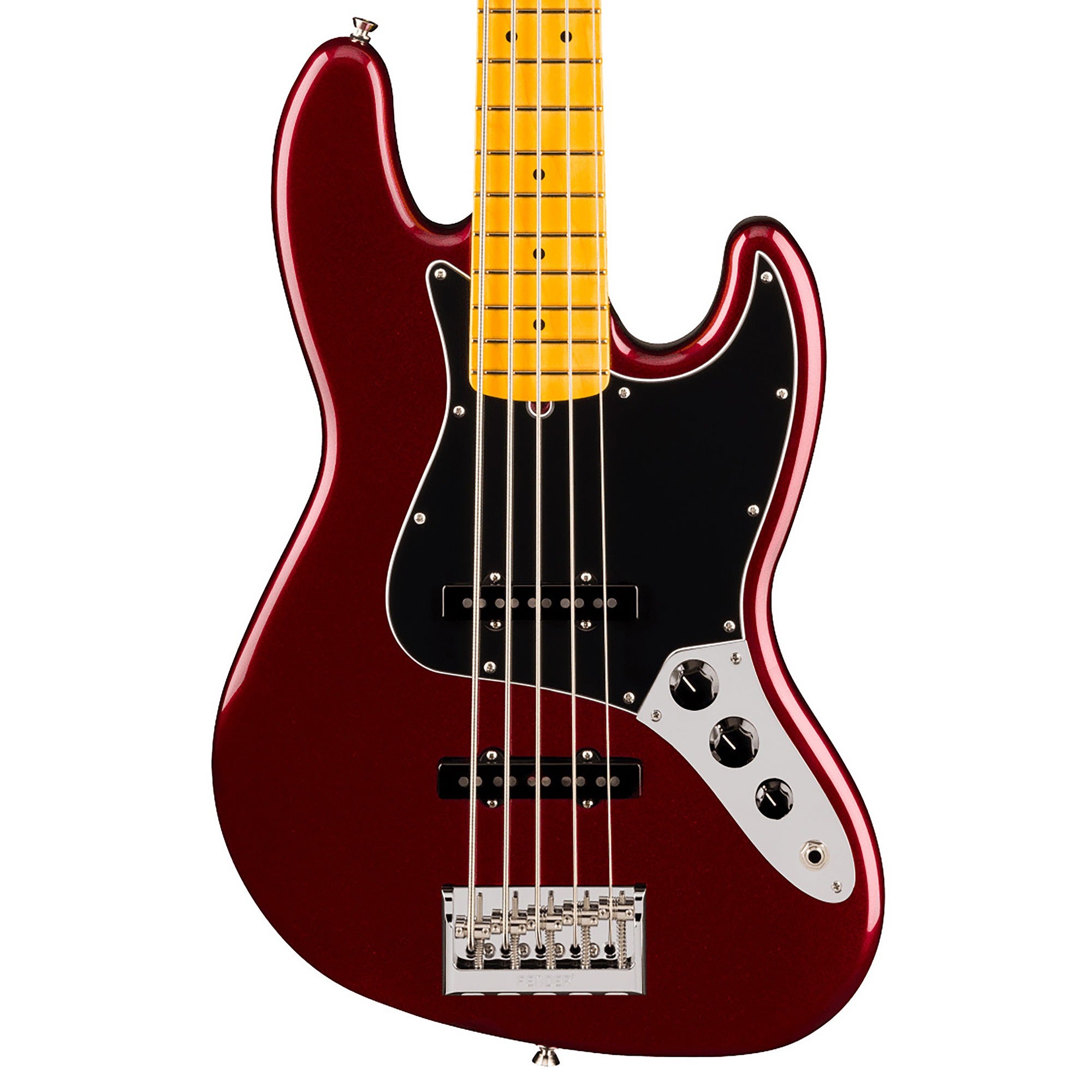 Fender American Professional Jazz Bass V 5-String Maple Guitar with Case Oxblood
