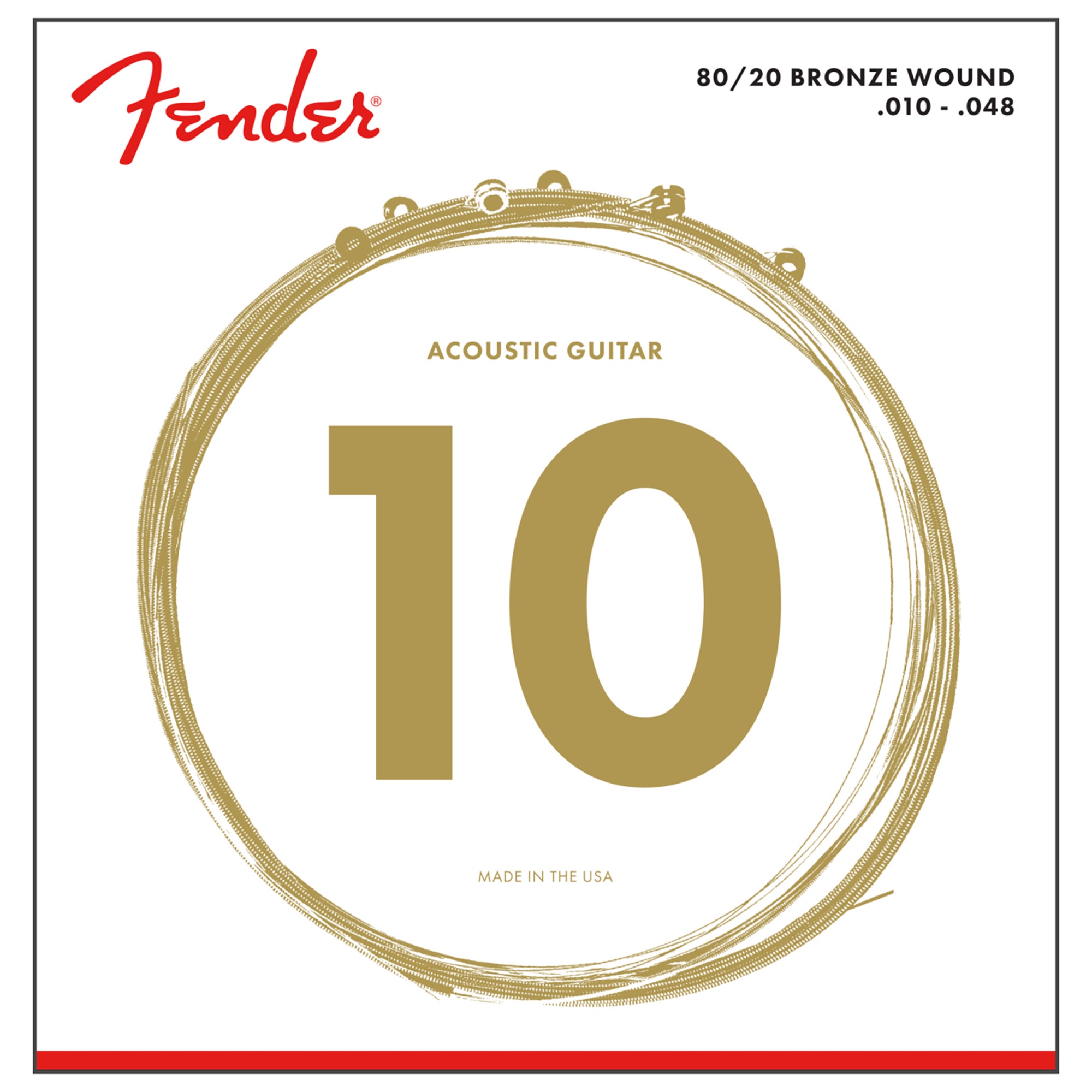 Fender 70XL 80/20 Bronze Acoustic Guitar Strings XLight 010-048