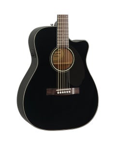 Fender CC-60SCE Concert Acoustic Electric Guitar Walnut Fingerboard Black
